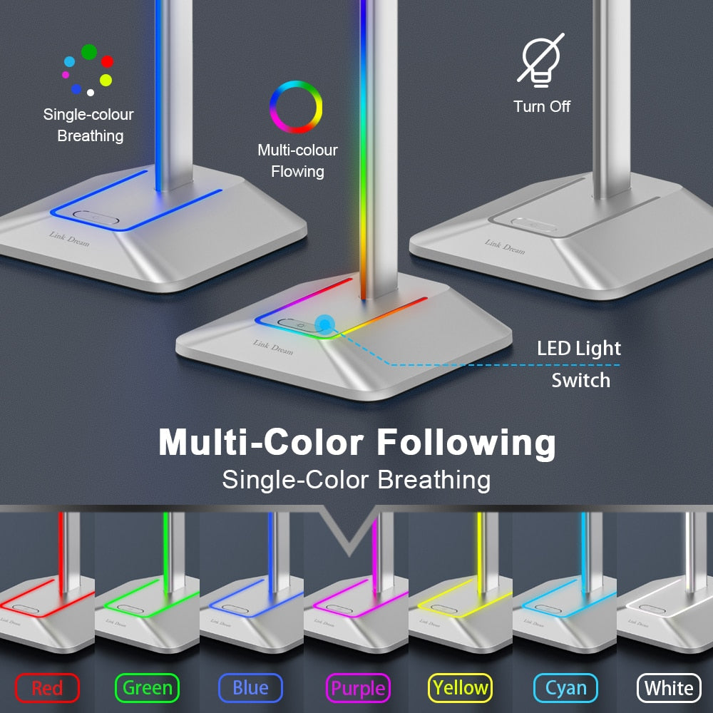 RGB Headphone Stand with Type-c USB