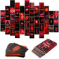 50Pcs Red Neon Aesthetic Pictures for Wall Collage